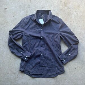 H&M Navy polka dot button up shirt